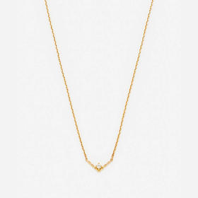 订购8周到｜Yvonne Leon-v diamant pm or jaune-独立之光 V形 灰钻 项链［法国设计师］