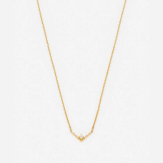 订购8周到｜Yvonne Leon-v diamant pm or jaune-独立之光 V形 灰钻 项链［法国设计师］ 商品图0