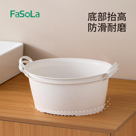 FaSoLa塑料脸盆家用双耳手提盆加厚洗菜盆大号洗衣盆学生宿舍洗脸盆 商品图4