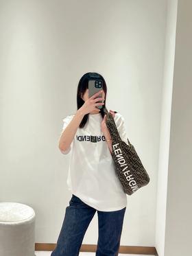 F家 小黑格印花圆领短袖