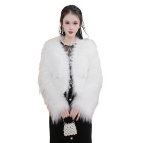 MAXRIENY2024名媛富家千金风外套冬款名媛气质貉子毛皮草(货号:MS85FU501)