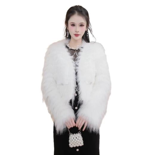 MAXRIENY2024名媛富家千金风外套冬款名媛气质貉子毛皮草(货号:MS85FU501) 商品图0