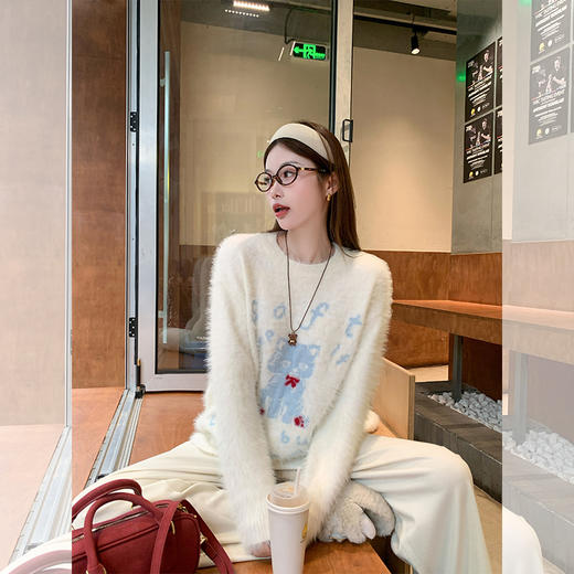 <曾小咸推荐>现货秒杀 ！微信超特价！猫咪图案圆领毛衣 日常199.99/件 立减110 秒杀89.99/件！！ 商品图1