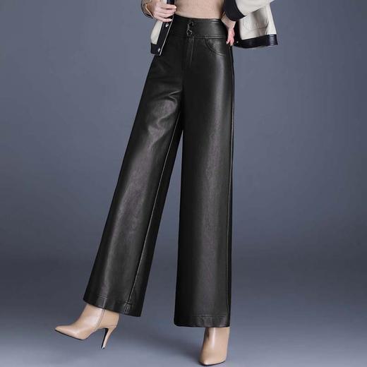 时尚皮裤气质阔脚大脚阔腿裤妈妈长裤 QQ1711 商品图3