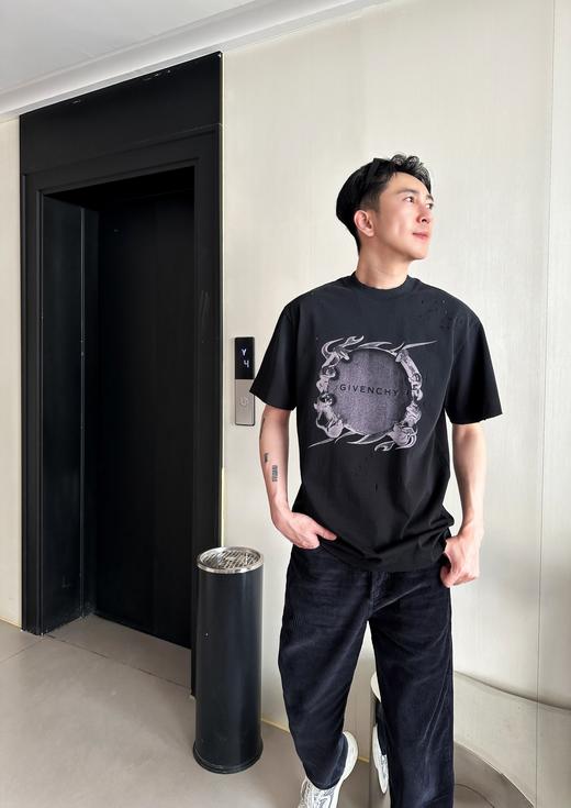 G家  Ring印花收工磨破做旧T恤（JN） 商品图3