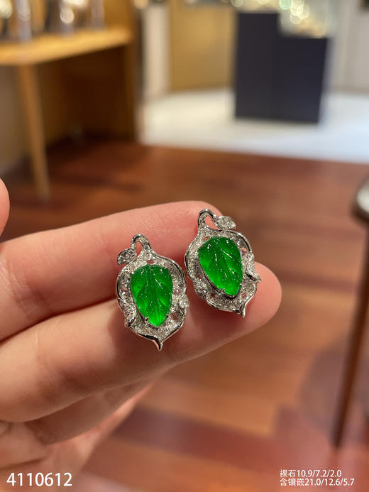 4110612 ，叶子耳钉。具体价格微信咨询 商品图1