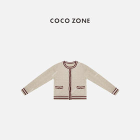 COCO ZONE 绵羊毛山羊绒混纺小香风针织开衫 CC2D3079