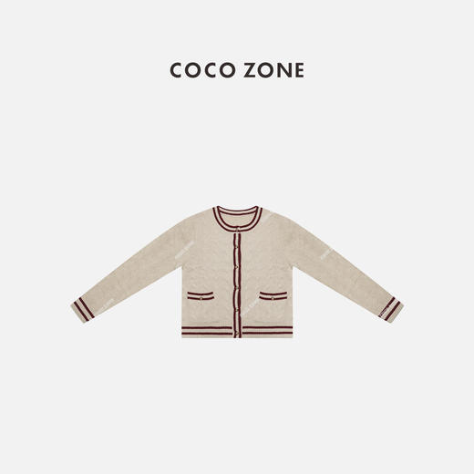 COCO ZONE 绵羊毛山羊绒混纺小香风针织开衫 CC2D3079 商品图0
