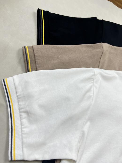 FD 2025春夏新款 Logo螺纹 条纹饰边 休闲纯棉圆领短袖T恤 Z-12226 商品图4