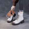 头层牛皮羊毛马丁靴棉鞋，保暖雪地靴冬季真皮粗跟加绒厚底短靴子 ZM258021 商品缩略图0