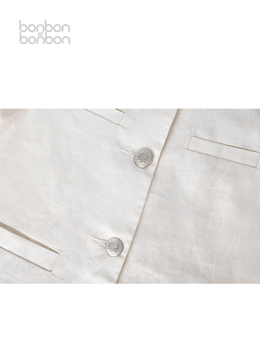 设计感淡银棉麻外套 商品图4