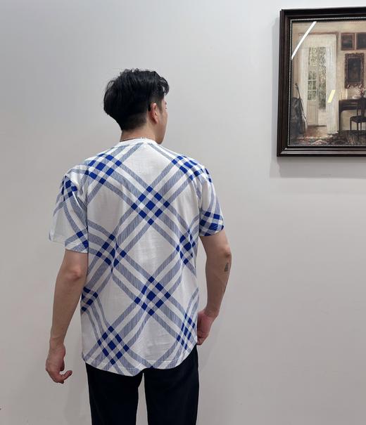 B家 新款蓝格纹印花T恤（JN） 商品图0