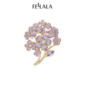 2楼Fellala/翡拉拉「美颂」系列原创优雅绣球花胸针货号924395510吊牌价999现价899