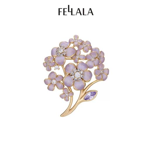 2楼Fellala/翡拉拉「美颂」系列原创优雅绣球花胸针货号924395510吊牌价999现价899 商品图0