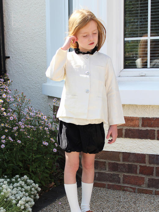 设计感淡银棉麻外套 商品图0