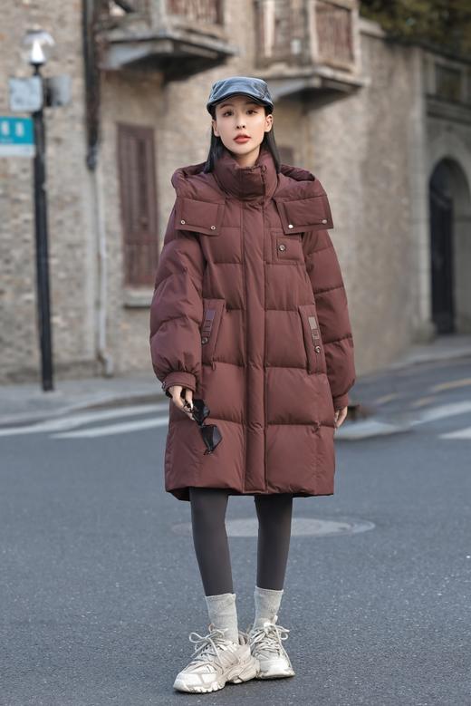 长款厚羽绒HJ6R08-漆黑、霁红 商品图0