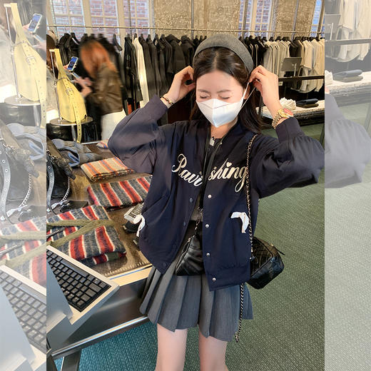 <曾小咸推荐>现货秒杀 ！微信超特价！复古字母刺绣夹棉棒球服 日常289.99 立减140 秒杀149.99！！ 商品图3