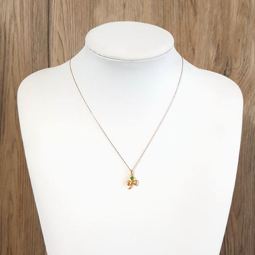 【天然正品】AU750黄金时尚设计款幸运三叶草钻石吊坠项链181124NJM70 现售价：1780特价 商品图7