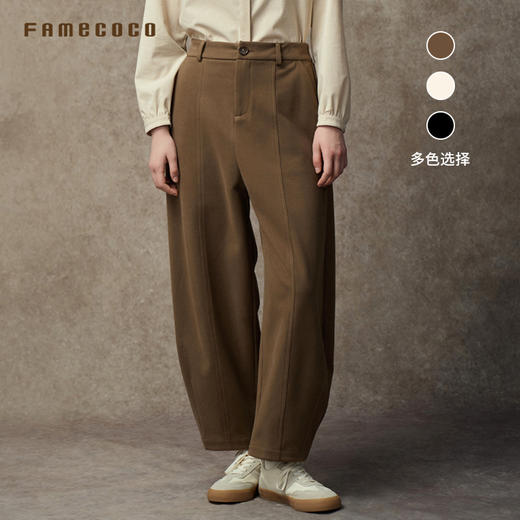 Famecoco范可儿复古洗水斜纹棉加厚休闲裤秋冬款FAC8GA018 商品图0