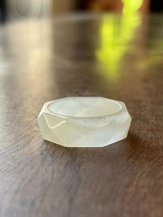 和田白玉菱格面戒环，顺丰包邮 商品图1
