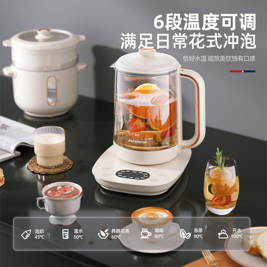 【小家电】迈卡罗MACAIIROOS养生壶家用电水壶办公室烧水壶煎药壶煮茶器煮茶壶电煮锅套装 MC-YS128 HF 商品图5