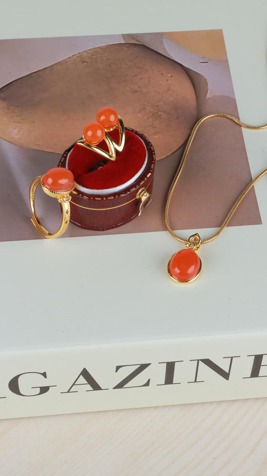 优选丨凌迈昆仑｜青海藏文化博物馆联名款迎往南红三件套 商品图1