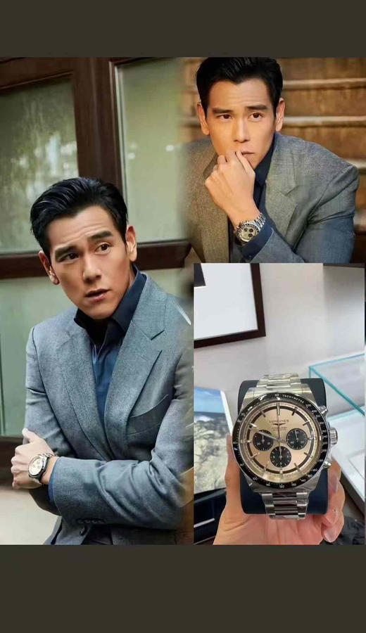 浪琴运动系列L3.835.4.32.6腕表2024新款浪琴康卡斯系列悦动计时腕表42毫米表径 厚度15.1毫米 正品为14.3毫米精钢材质 陶瓷全口香槟色盘面，搭配正品一致的定制版一体机芯进口316❕ 商品图6