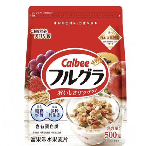 日本进口卡乐比（Calbee）水果麦片 500g 商品图0