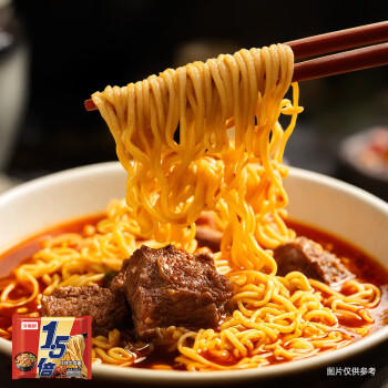今麦郎方便面泡面袋装 1.5倍速食宵夜红烧牛肉味拉面125g*5袋 /粮油调味 /方便食品 /方便面 商品图3