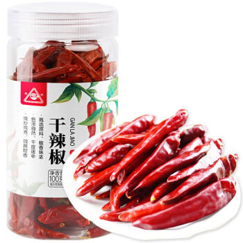川珍 朝天干辣椒100g罐装 香辣红辣椒干货炖卤料火锅底料干锅调料炒菜 /粮油调味 /调味品 /基础香辛料 商品图3