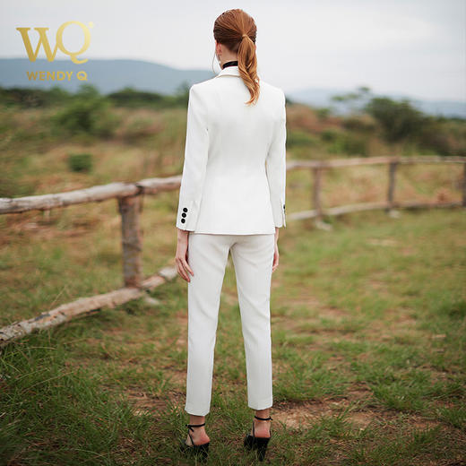 春秋白色帅气长袖西装套装女职业 商品图6