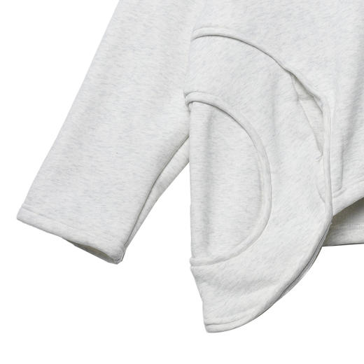 A新款中领不规则下摆设计连帽卫衣男女秋冬休闲宽松时尚百搭上衣 商品图3