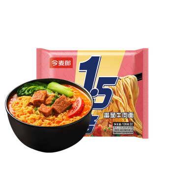 今麦郎方便面泡面 1.5倍 番茄牛肉味5袋+香辣牛肉味5袋 /粮油调味 /方便食品 /方便面