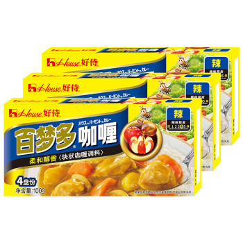 好侍（House）百梦多咖喱块 辣味 100g*3盒 日式块状咖喱调味料 /粮油调味 /调味品 /复合调味料 商品图7