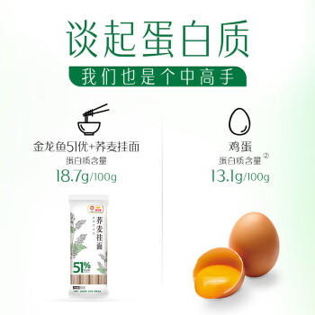 金龙鱼低脂低钠易饱腹  荞麦系列 51%荞麦挂面150g*20 箱装 早餐面汤面 /粮油调味 /挂面 /风味挂面 商品图4