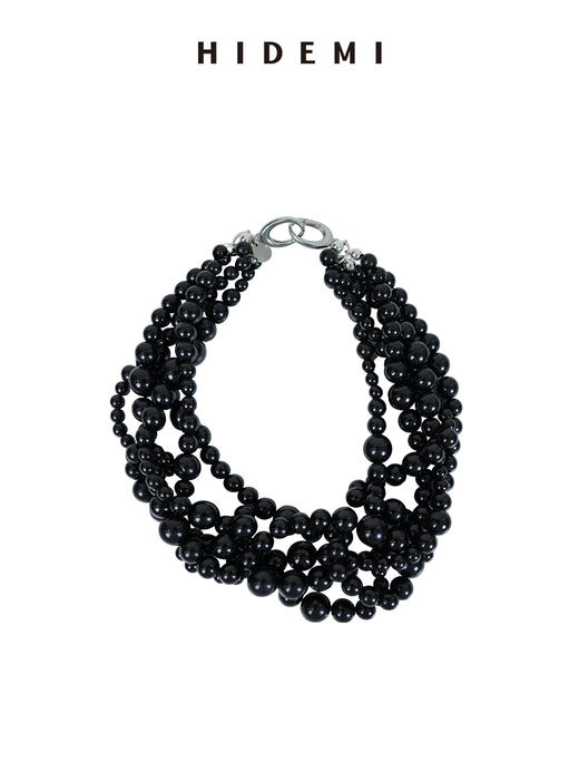HIDEMI 【当当同款】节日系列天然黑曜石设计感不规则多层缠绕式项链 商品图7
