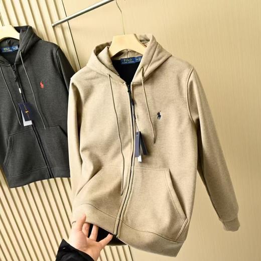 刺绣logo  高品质好货 Ralph Lauren拉夫劳伦2024秋冬季新款连帽加绒加厚夹克外套拉链衫！ 商品图3