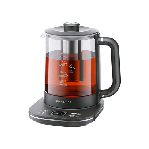 【小家电】迈卡罗MACAIIROOS养生壶纯钛发热盘 1.5L电水壶高硼硅玻璃烧水壶电热水壶开水壶 煮茶壶玻璃电茶壶 MC-YS1536 HF 商品图9