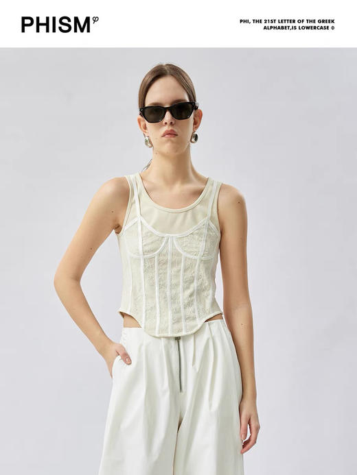 假两件蕾丝背心 商品图0