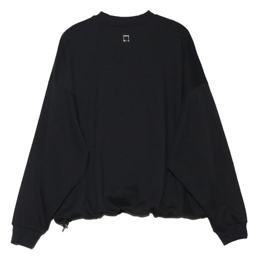 2416806圆领套头T恤长袖白色百搭春季宽松纯色设计感男女同款 商品图3