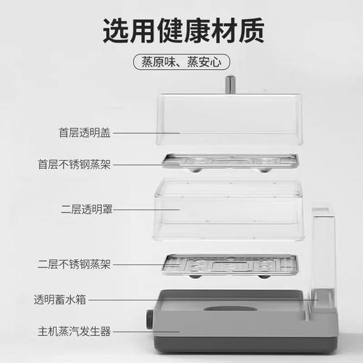 米技生活电蒸箱FS-S615A家用多功能电蒸锅不锈钢蒸架蒸汽锅 商品图2