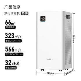 亚都（YADU）空气净化器 卫健委备案 冠状病消毒机 UFCO分解技术除甲醛除烟味异味KJ550F-T550(Hi)甲醛数显/KJ1000G-T1000(Hi)