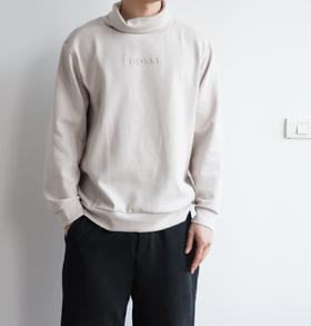 H.B 双面丝光平纹 高领翻领卫衣 WY866