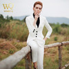 春秋白色帅气长袖西装套装女职业 商品缩略图3