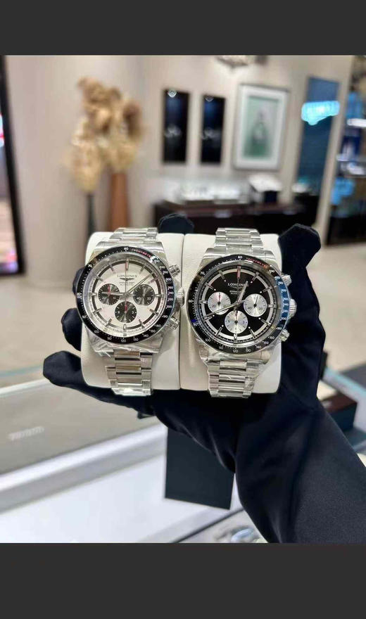 浪琴运动系列L3.835.4.32.6腕表2024新款浪琴康卡斯系列悦动计时腕表42毫米表径 厚度15.1毫米 正品为14.3毫米精钢材质 陶瓷全口香槟色盘面，搭配正品一致的定制版一体机芯进口316❕ 商品图12