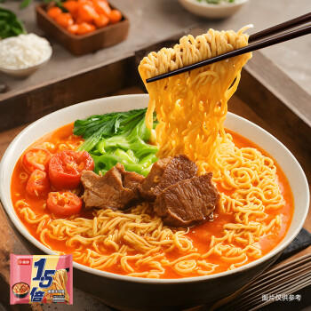 今麦郎方便面泡面 1.5倍 番茄牛肉味5袋+香辣牛肉味5袋 /粮油调味 /方便食品 /方便面 商品图2