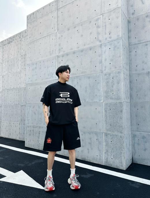 B家 AI设计标印花 做旧破洞外缝明骨 圆领短袖（JN） 商品图1