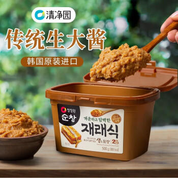 清净园韩国进口 传统生大酱500g 韩式大酱汤专用酱 豆腐汤海带汤 味噌汤 /粮油调味 /调味品 /西式酱料 商品图1