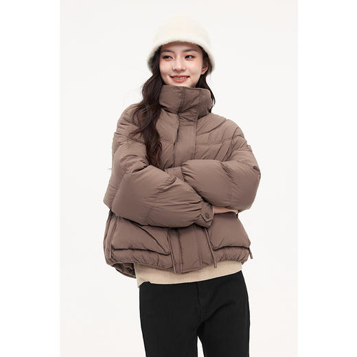 BSJ【特惠不退货】诗凡黎90鸭绒立领羽绒服2023冬新款外套女3EA480291 商品图1