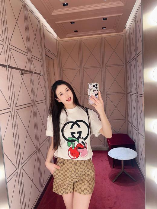 G家 童趣樱桃大刺绣章仔印花短袖（JN） 商品图0